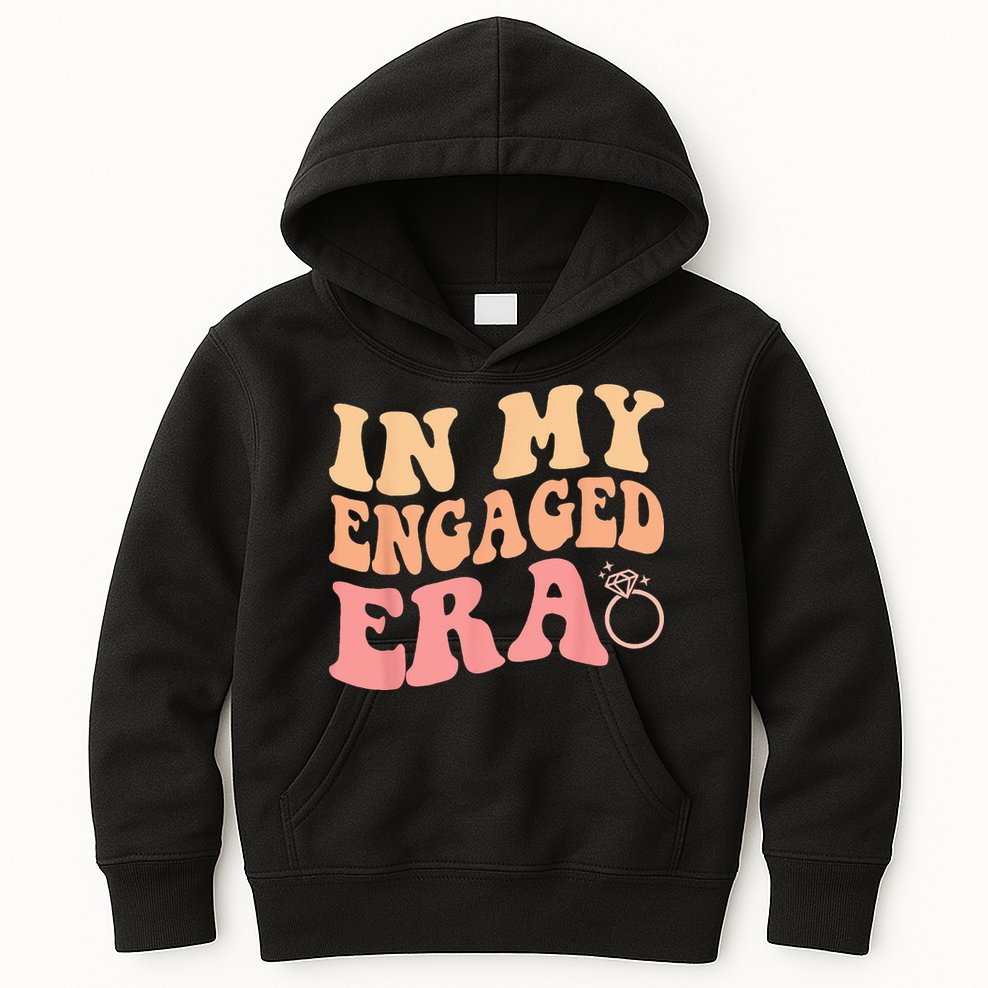 In My Engaged Era Groovy Bride Bachelorette Party Bridesmaid Kids Hoodie
