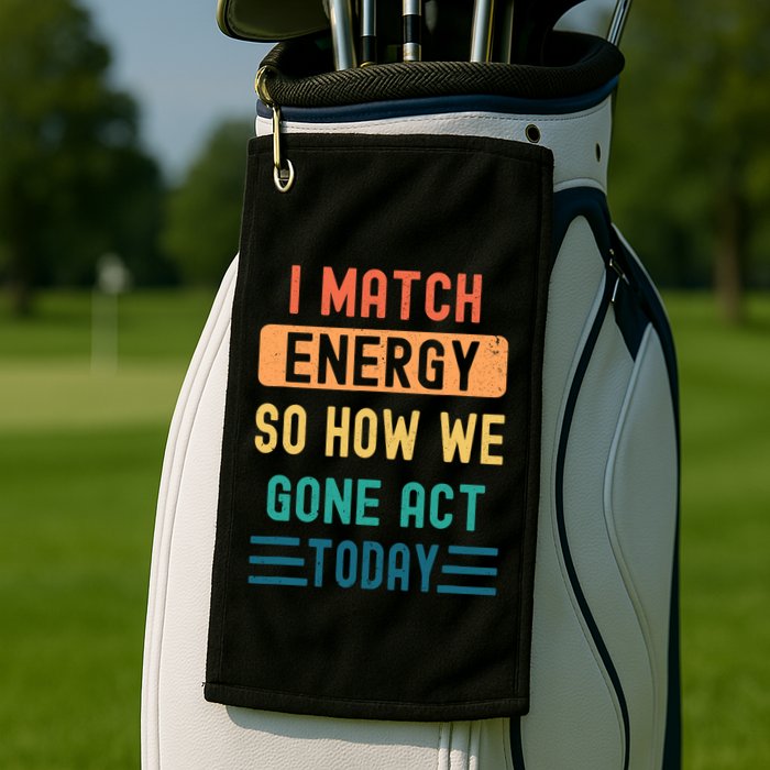 I Match Energy So How We Gone Act Today Golf Towel