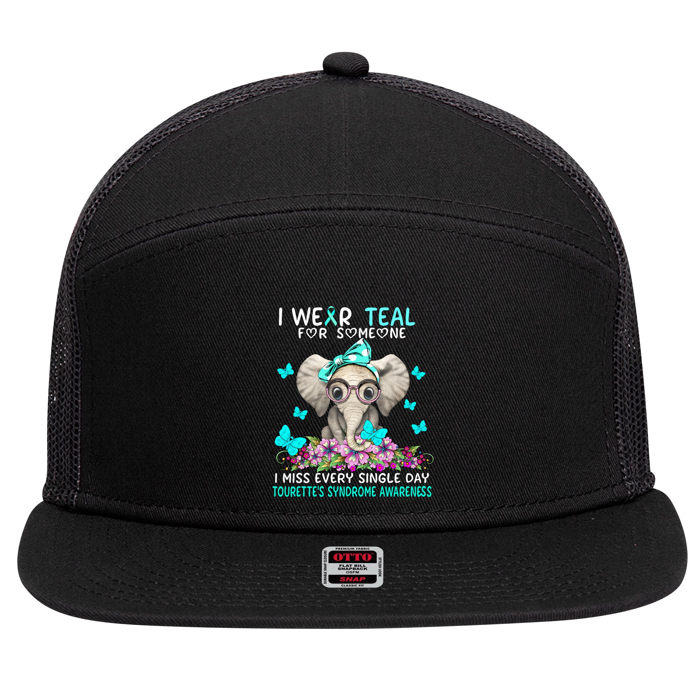 I Miss Every Single Day Tourette's Syndrome Awareness Gift 7 Panel Mesh Trucker Snapback Hat