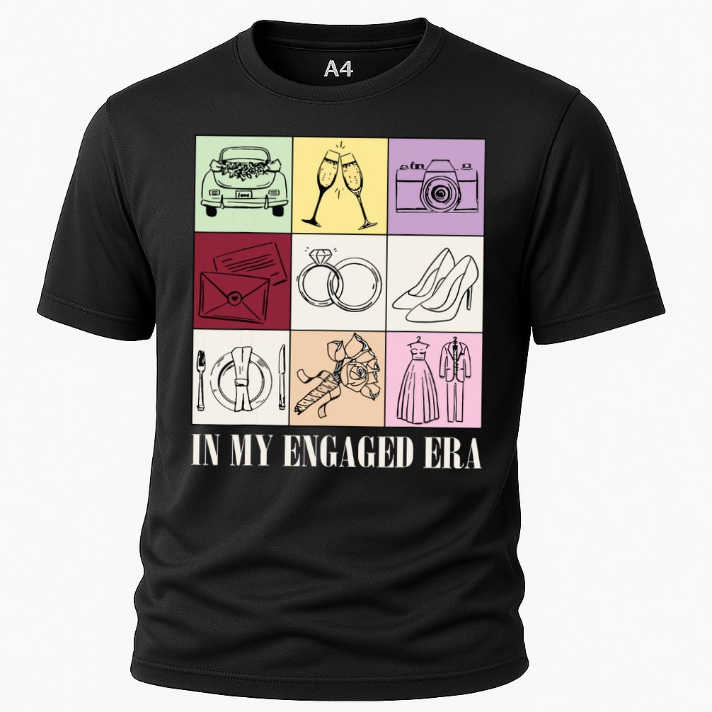 In My Engaged Era Retro Bride Wedding Engagement Cooling Performance Crew T-Shirt