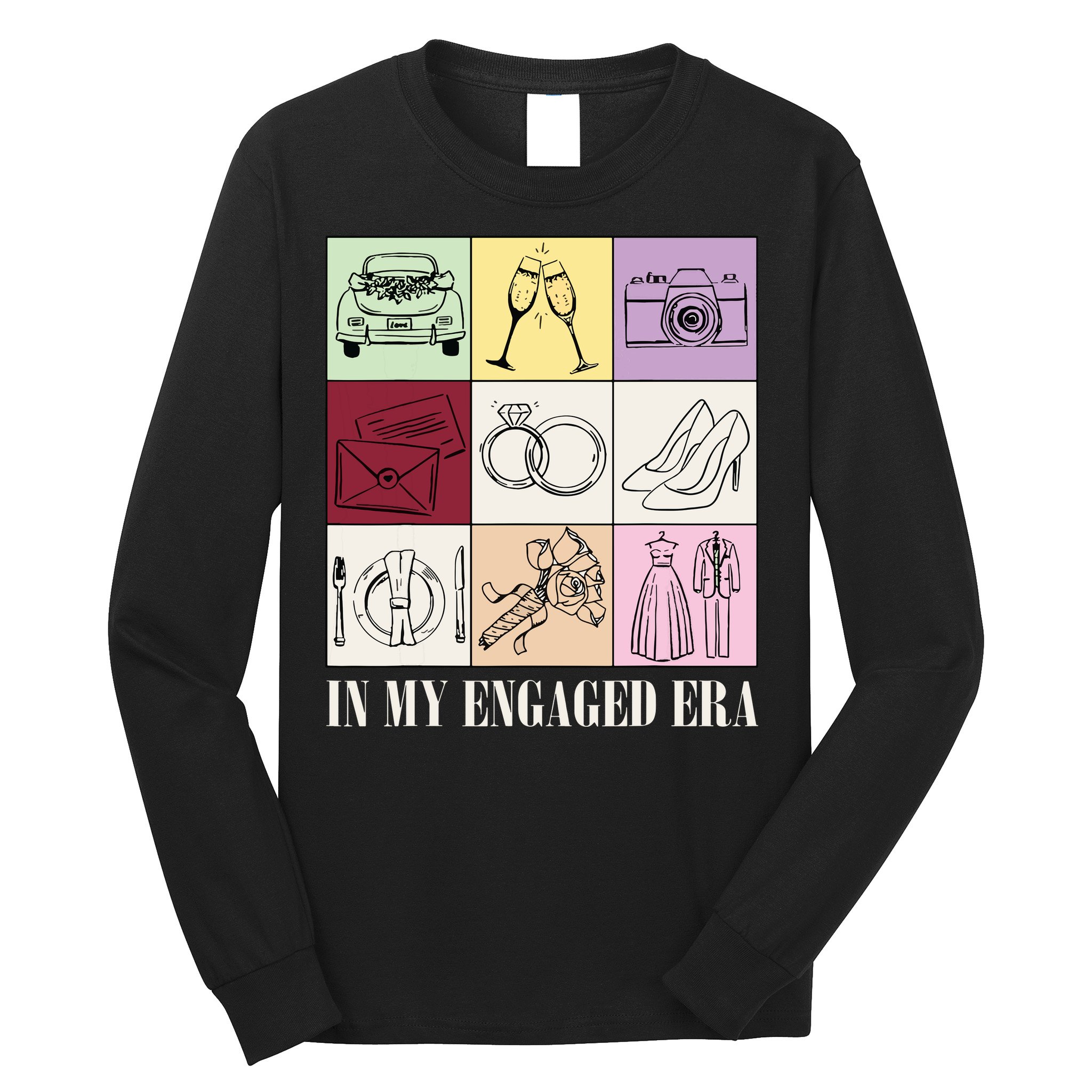 In My Engaged Era Retro Bride Wedding Engagement Long Sleeve Shirt