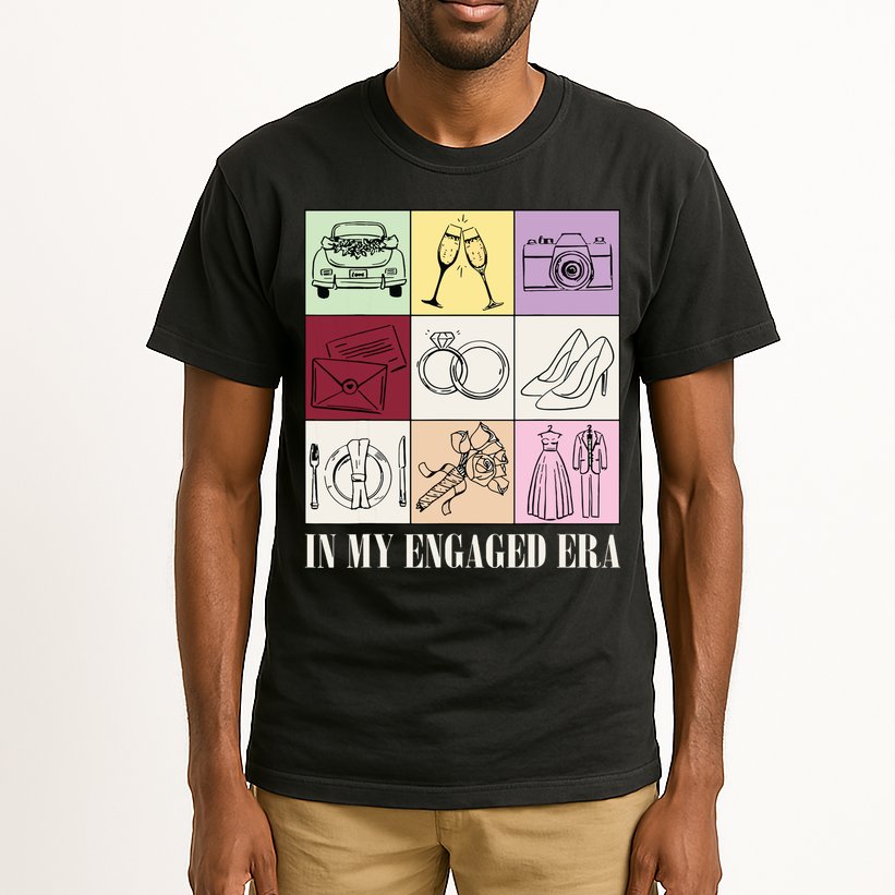 In My Engaged Era Retro Bride Wedding Engagement Tall T-Shirt
