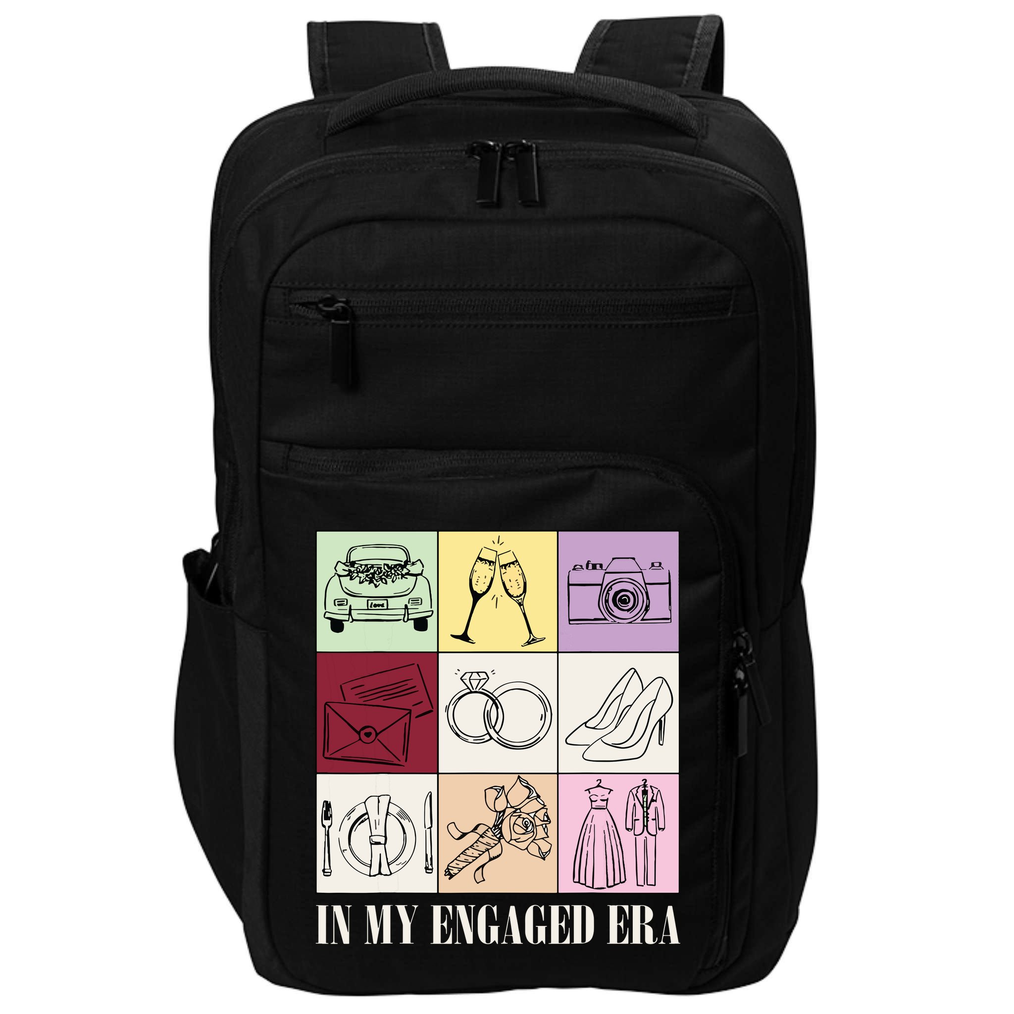 In My Engaged Era Retro Bride Wedding Engagement Impact Tech Backpack
