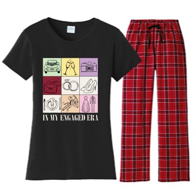 In My Engaged Era Retro Bride Wedding Engagement Women's Flannel Pajama Set