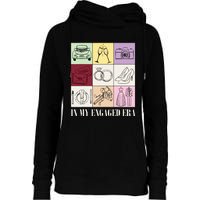 In My Engaged Era Retro Bride Wedding Engagement Womens Funnel Neck Pullover Hood