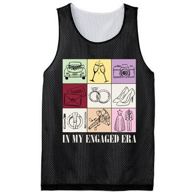 In My Engaged Era Retro Bride Wedding Engagement Mesh Reversible Basketball Jersey Tank
