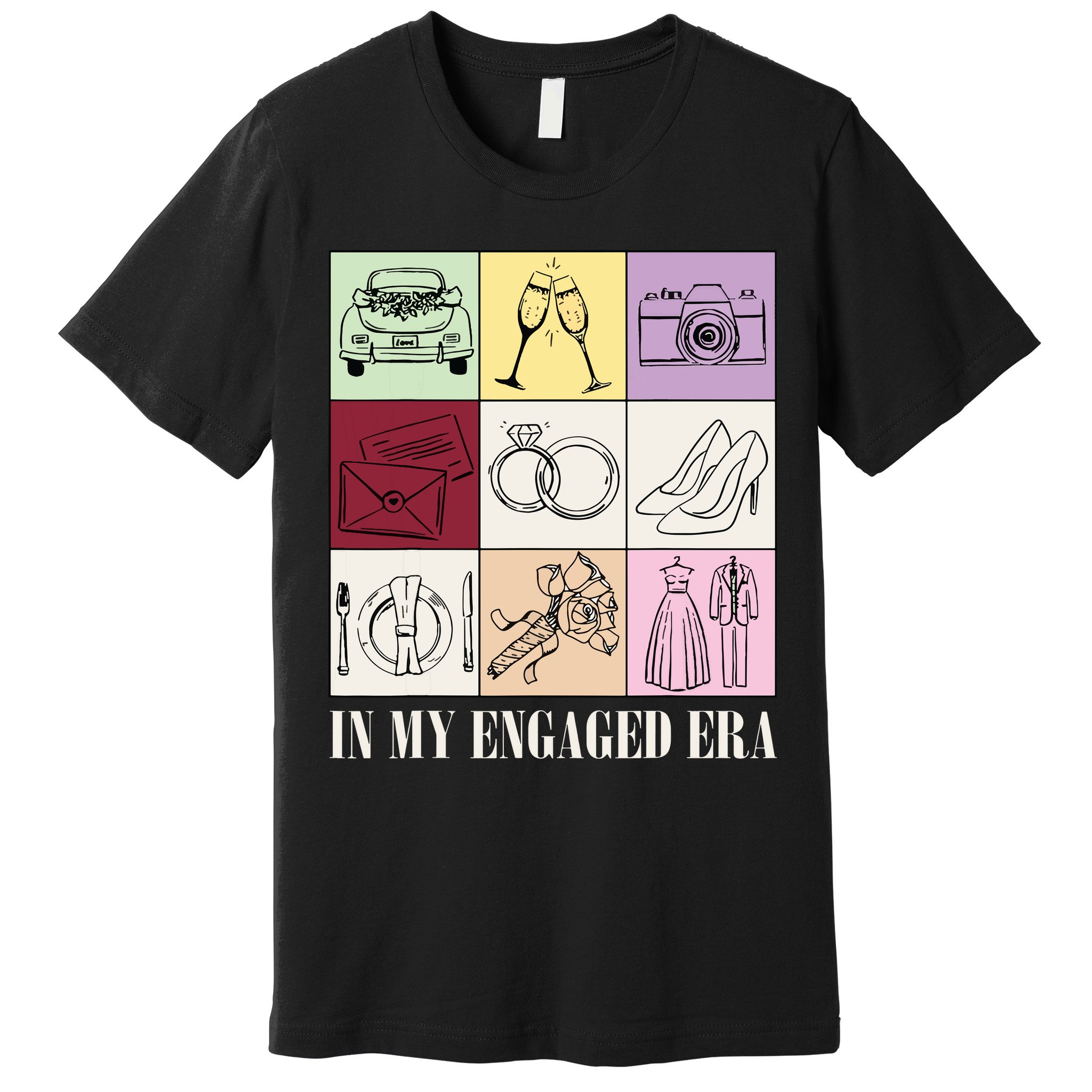 In My Engaged Era Retro Bride Wedding Engagement Premium T-Shirt