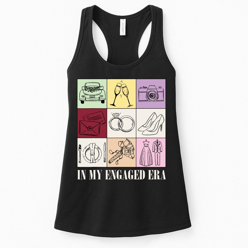 In My Engaged Era Retro Bride Wedding Engagement Womens Tank Top