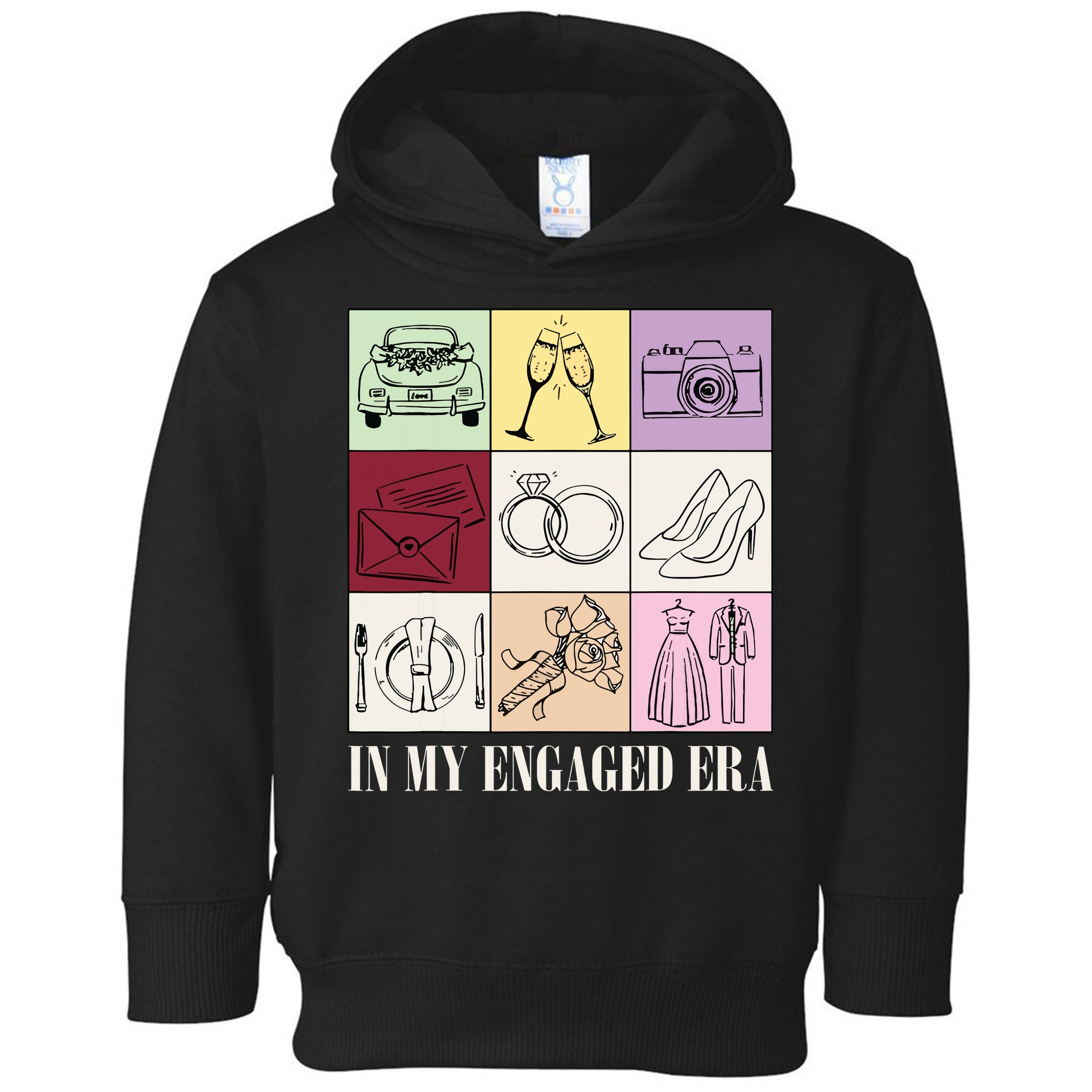In My Engaged Era Retro Bride Wedding Engagement Toddler Hoodie