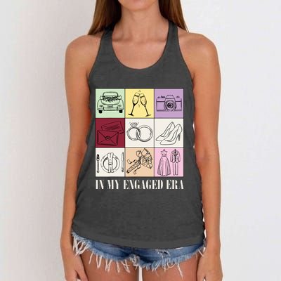 In My Engaged Era Retro Bride Wedding Engagement Women's Knotted Racerback Tank