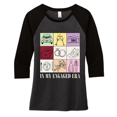 In My Engaged Era Retro Bride Wedding Engagement Women's Tri-Blend 3/4-Sleeve Raglan Shirt