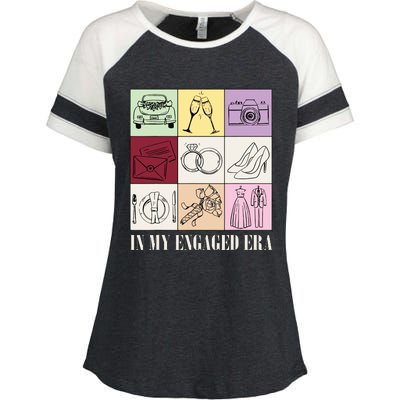 In My Engaged Era Retro Bride Wedding Engagement Enza Ladies Jersey Colorblock Tee