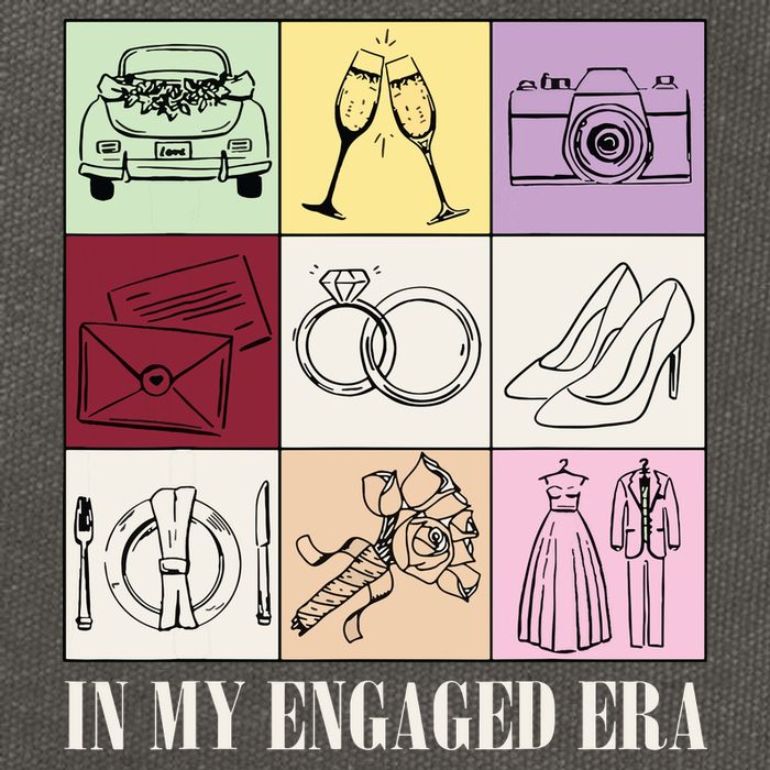 In My Engaged Era Retro Bride Wedding Engagement Cotton Canvas Backpack