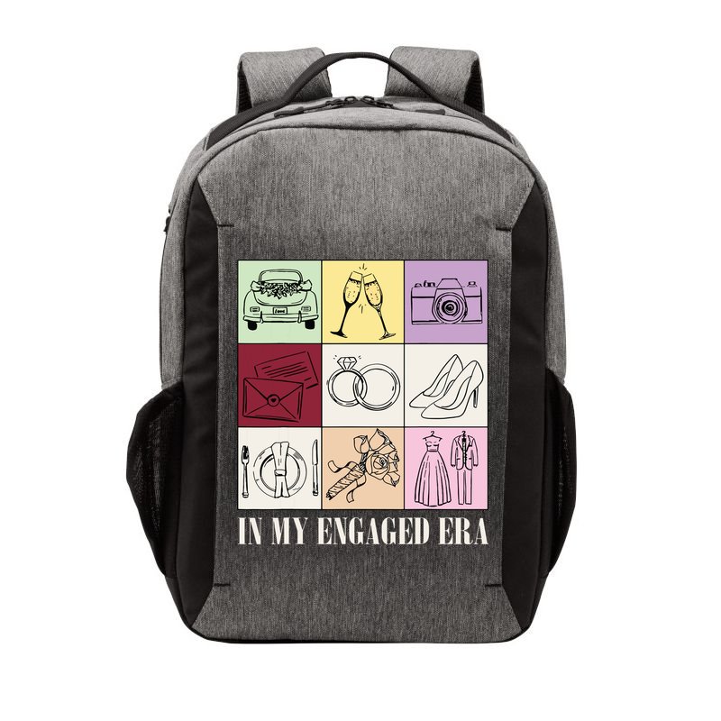 In My Engaged Era Retro Bride Wedding Engagement Vector Backpack