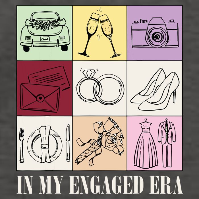 In My Engaged Era Retro Bride Wedding Engagement Vector Backpack