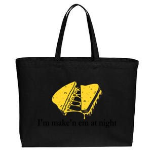 IM MakeN Em At Night Cheese Sandwich Design Cotton Canvas Jumbo Tote