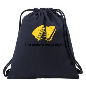 IM MakeN Em At Night Cheese Sandwich Design Drawstring Bag