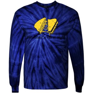 IM MakeN Em At Night Cheese Sandwich Design Tie-Dye Long Sleeve Shirt