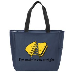 IM MakeN Em At Night Cheese Sandwich Design Zip Tote Bag