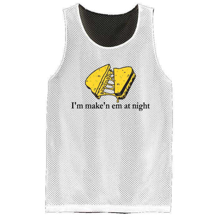 IM MakeN Em At Night Cheese Sandwich Design Mesh Reversible Basketball Jersey Tank