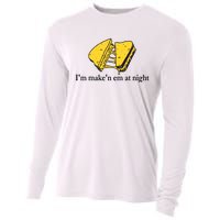 IM MakeN Em At Night Cheese Sandwich Design Cooling Performance Long Sleeve Crew