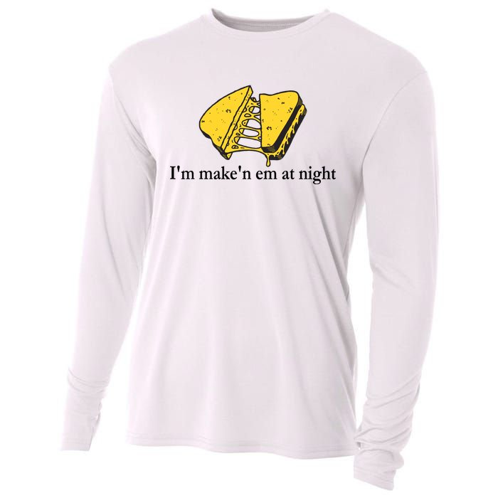 IM MakeN Em At Night Cheese Sandwich Design Cooling Performance Long Sleeve Crew