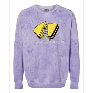 IM MakeN Em At Night Cheese Sandwich Colorblast Crewneck Sweatshirt