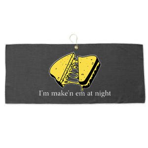 IM MakeN Em At Night Cheese Sandwich Large Microfiber Waffle Golf Towel