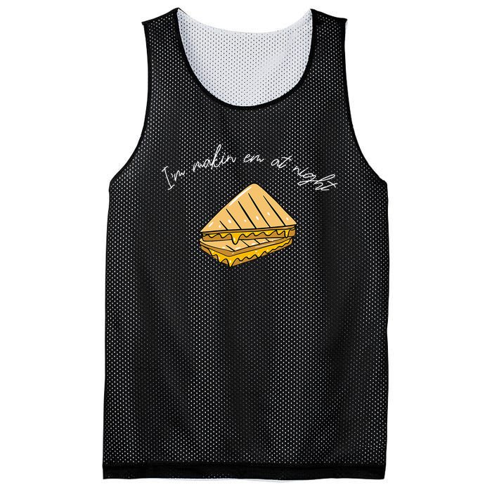 IM MakeN Em At Night Meme Grilled Cheese Sandwich Funny Mesh Reversible Basketball Jersey Tank