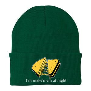 IM MakeN Em At Night Cheese Sandwich Funny Meme Knit Cap Winter Beanie