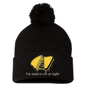 IM MakeN Em At Night Cheese Sandwich Funny Meme Pom Pom 12in Knit Beanie