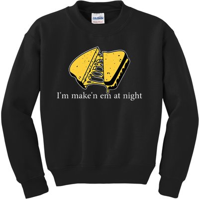 IM MakeN Em At Night Cheese Sandwich Funny Meme Kids Sweatshirt