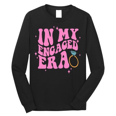 In My Engaged Era Groovy Bride Bachelorette Party Bridesmaid  Long Sleeve Shirt