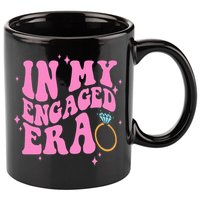 In My Engaged Era Groovy Bride Bachelorette Party Bridesmaid  11oz C Handle Ceramic Mug