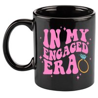In My Engaged Era Groovy Bride Bachelorette Party Bridesmaid  11oz C Handle Ceramic Mug