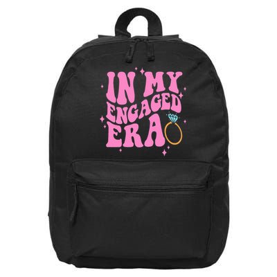 In My Engaged Era Groovy Bride Bachelorette Party Bridesmaid  16 in Basic Backpack
