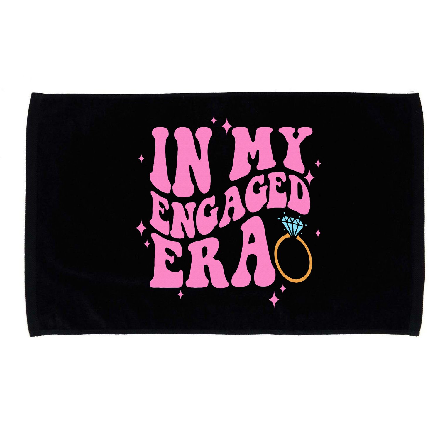 In My Engaged Era Groovy Bride Bachelorette Party Bridesmaid  Microfiber Hand Towel