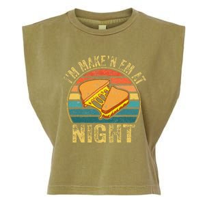 Im Making Em At Night Meme Grilled Cheese Sandwich Fast Food Garment-Dyed Women's Muscle Tee