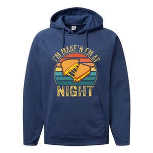 Im Making Em At Night Meme Grilled Cheese Sandwich Fast Food Performance Fleece Hoodie