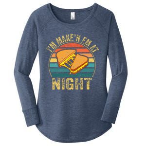 Im Making Em At Night Meme Grilled Cheese Sandwich Fast Food Women's Perfect Tri Tunic Long Sleeve Shirt