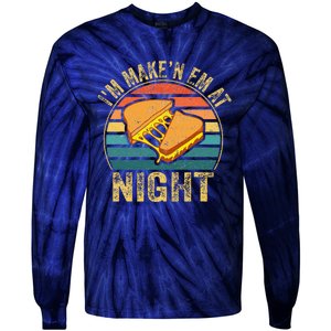 Im Making Em At Night Meme Grilled Cheese Sandwich Fast Food Tie-Dye Long Sleeve Shirt