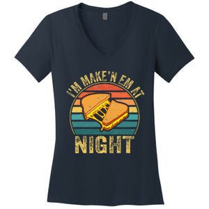 Im Making Em At Night Meme Grilled Cheese Sandwich Fast Food Women's V-Neck T-Shirt