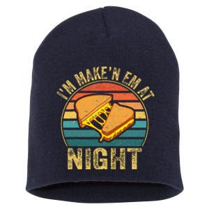 Im Making Em At Night Meme Grilled Cheese Sandwich Fast Food Short Acrylic Beanie