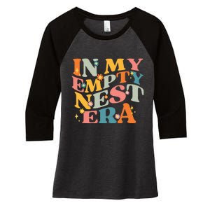 In My Empty Nest Era Empty Nester Parent Mom Groovy Retro Women's Tri-Blend 3/4-Sleeve Raglan Shirt