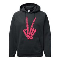 I Match Energy So How We Gone Act Today Funny Skeleton Hand Performance Fleece Hoodie