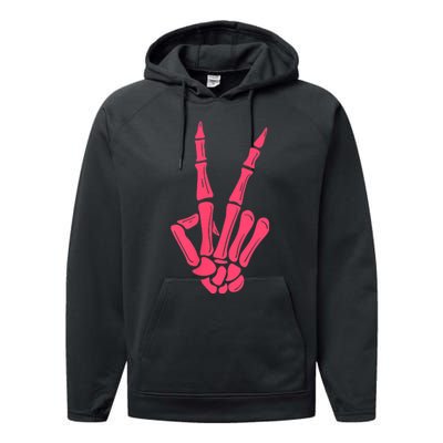 I Match Energy So How We Gone Act Today Funny Skeleton Hand Performance Fleece Hoodie