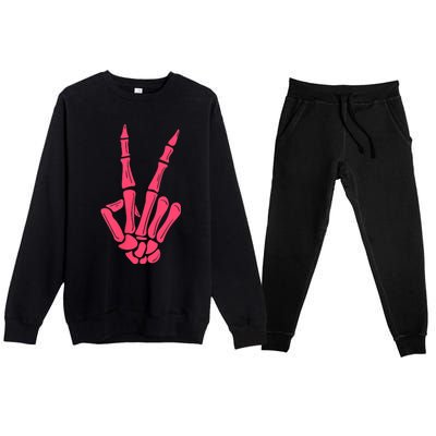 I Match Energy So How We Gone Act Today Funny Skeleton Hand Premium Crewneck Sweatsuit Set