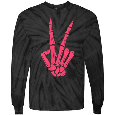 I Match Energy So How We Gone Act Today Funny Skeleton Hand Tie-Dye Long Sleeve Shirt