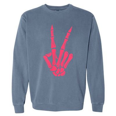 I Match Energy So How We Gone Act Today Funny Skeleton Hand Garment-Dyed Sweatshirt