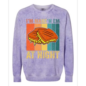 Im Making Em At Night Meme Grilled Cheese Sandwich Fast Food Colorblast Crewneck Sweatshirt